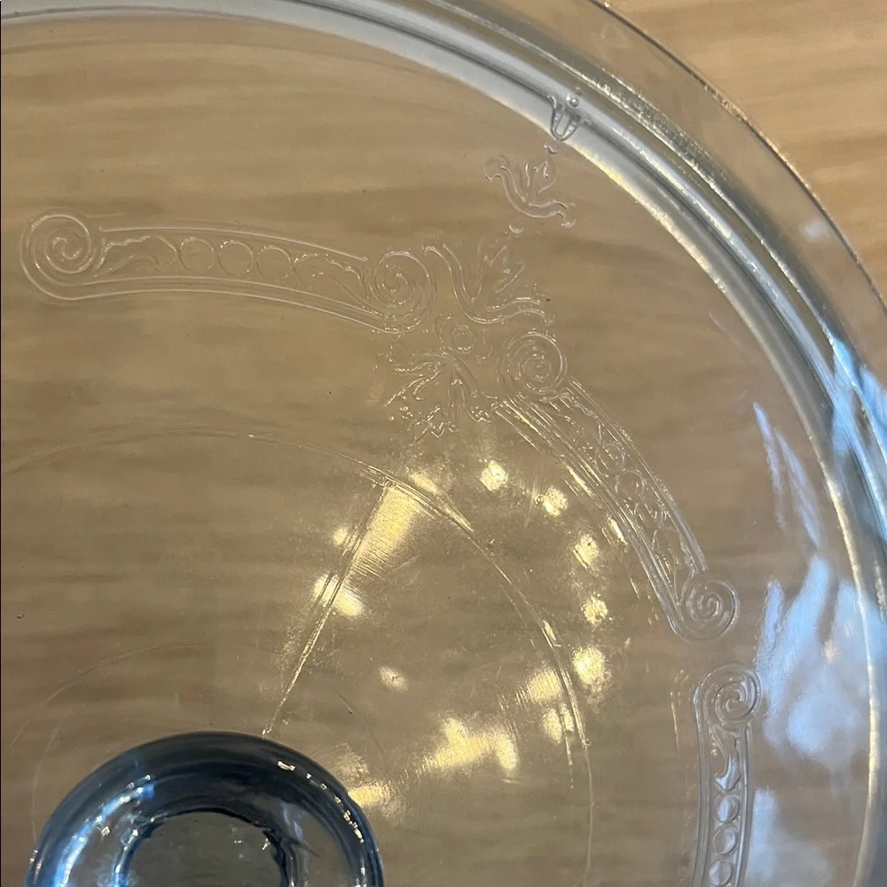 Vintage REPLACEMENT PYREX Blue Glass Lid with Handle. Philbe or Charm