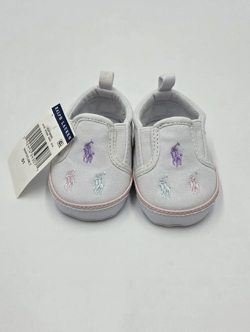 NEW Ralph Lauren baby girl logo crib shoes size 1