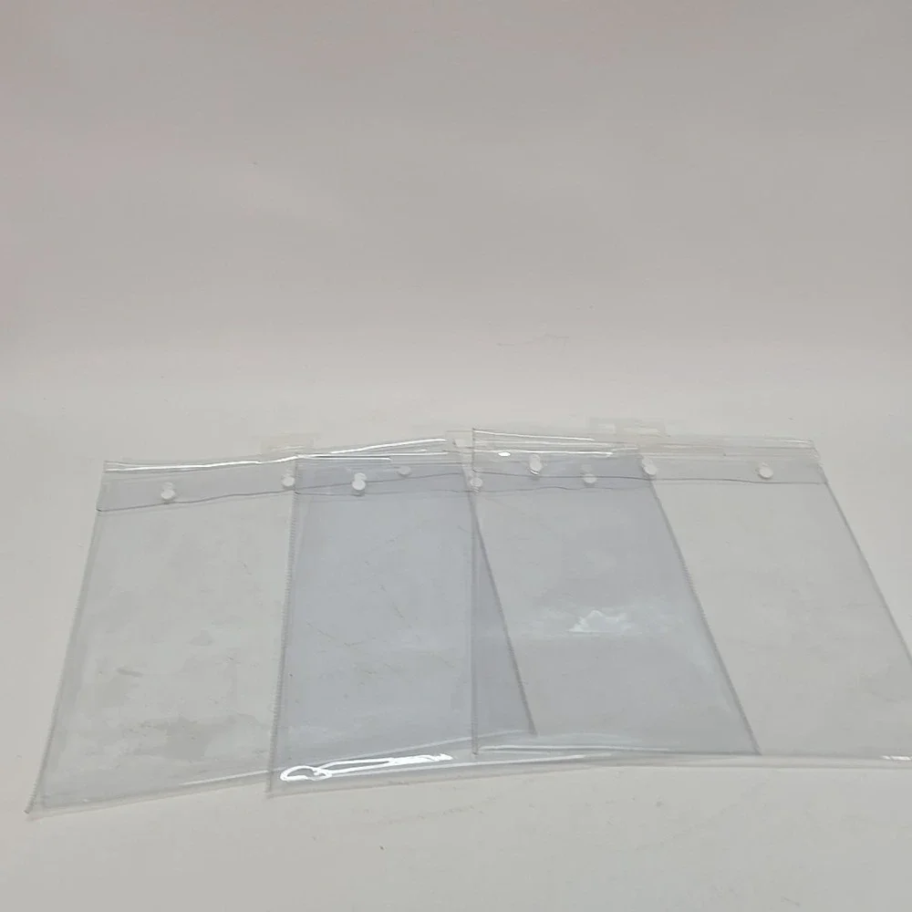 3 PCS. CLEAR PLASTIC STORAGE BAGS SNAP CLOSURE‎ HANGING TAB 13