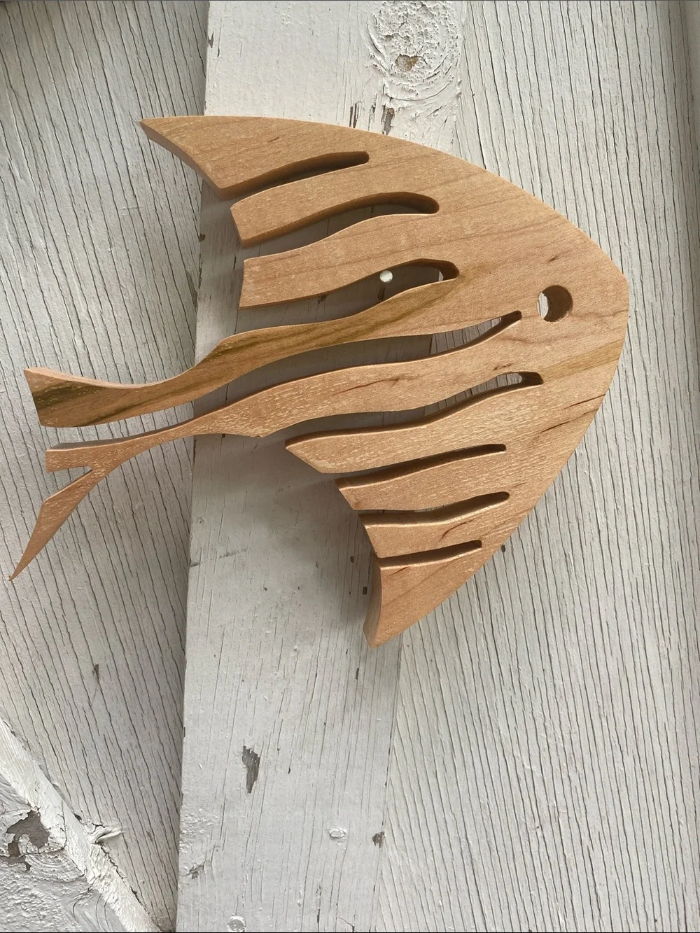 Wooden Fish Wall Décor Trio - Natural, Brown, Dark Wood