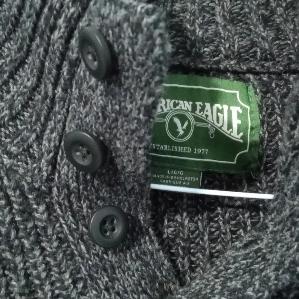 American Eagle Outfitters Charcoal V-Neck Sweater