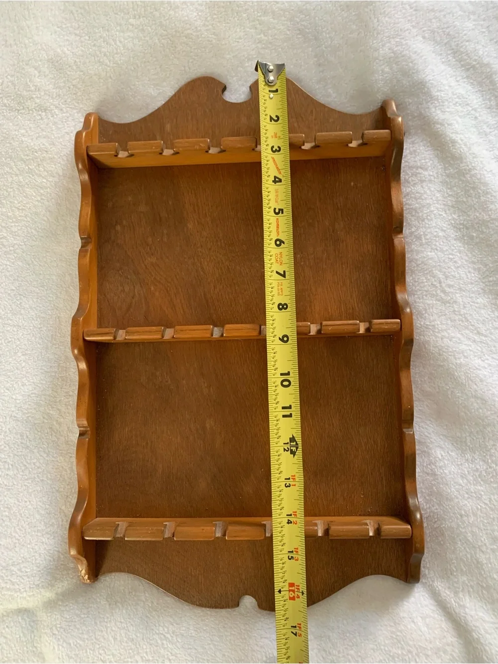 Vintage Wooden Spoon Rack Jewelry Rack 18 Slots Cottagecore Grannycore