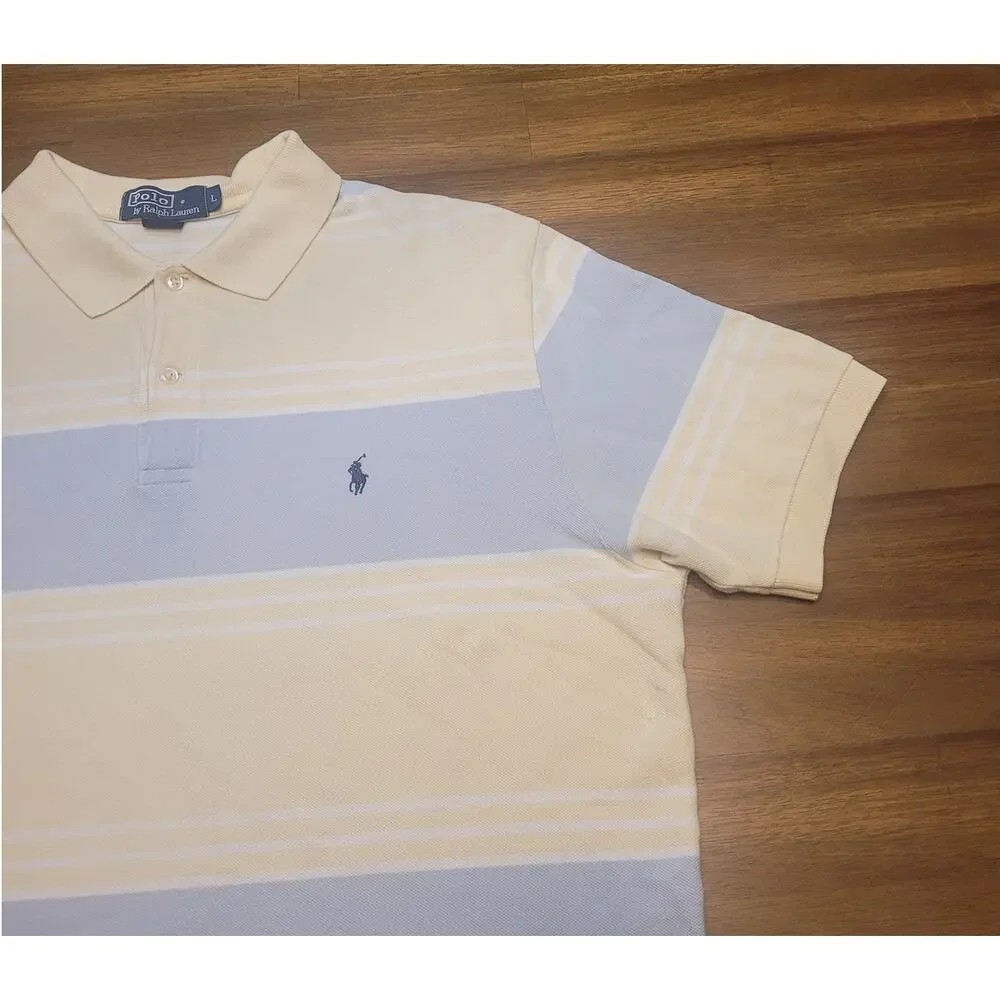 VTG Ralph Lauren Polo Rugby Shirt Men’s L 90s Preppy Color Block Striped