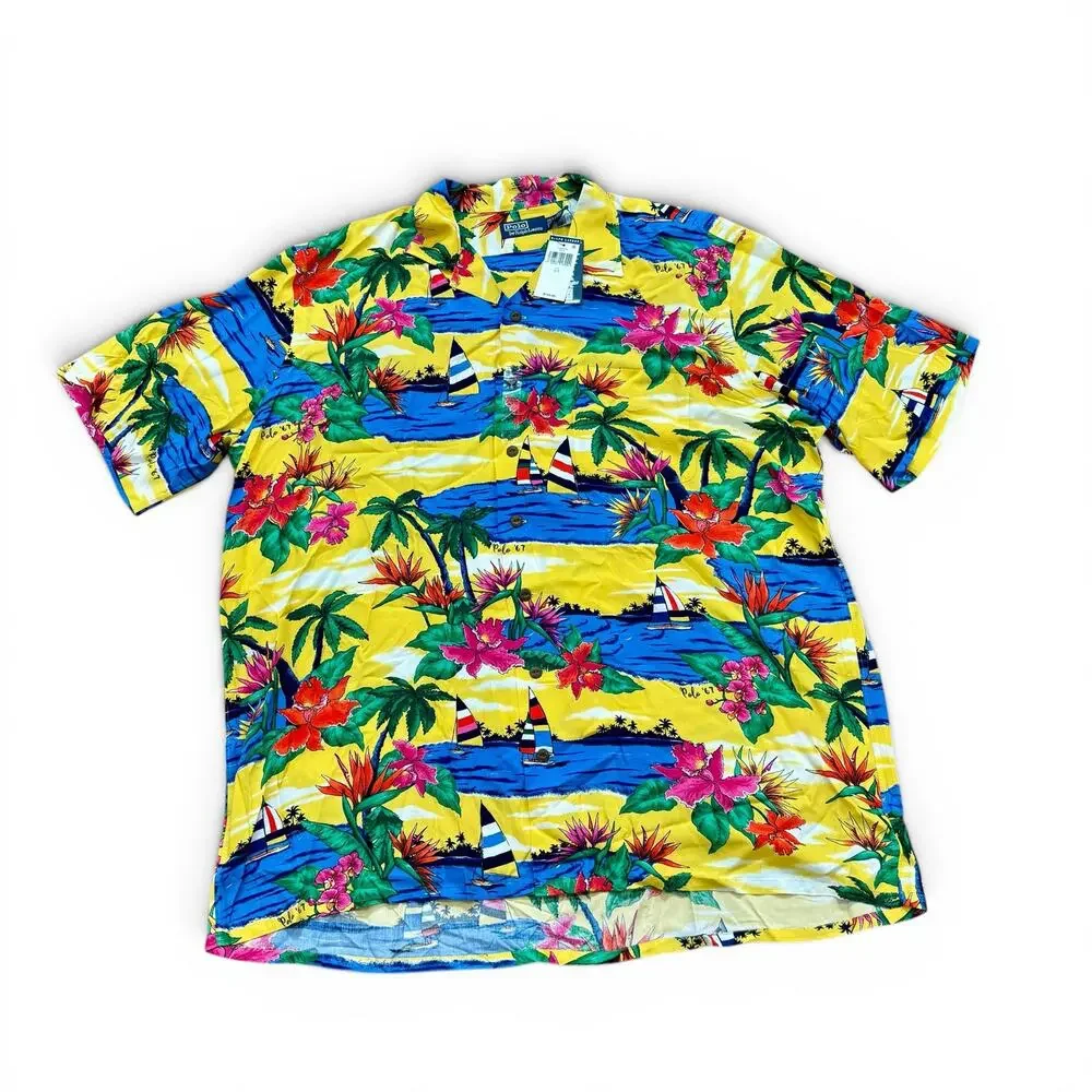 NWT Polo Ralph Lauren Men’s Size 2XLT Colorful Button Down Shirt $168