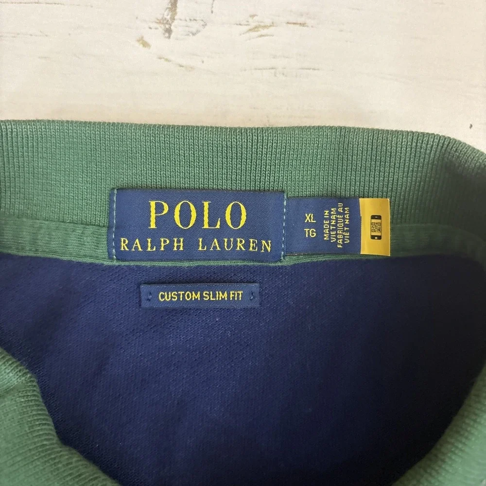 Polo Ralph Lauren Custom Slim Fit Big Pony Polo Shirt Mens XL Colorblock