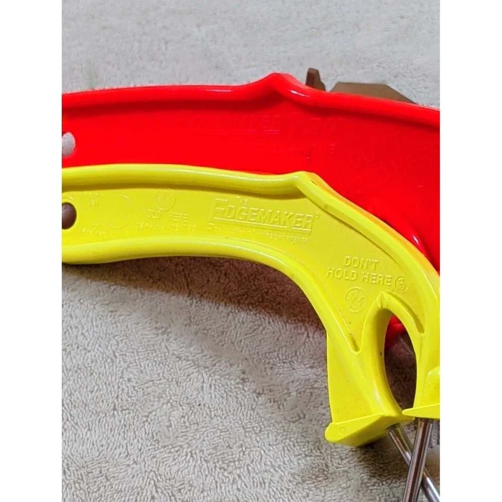 Edgemaker Pro Knife Sharpener and Hone Set Red Yellow Handheld Made in USA