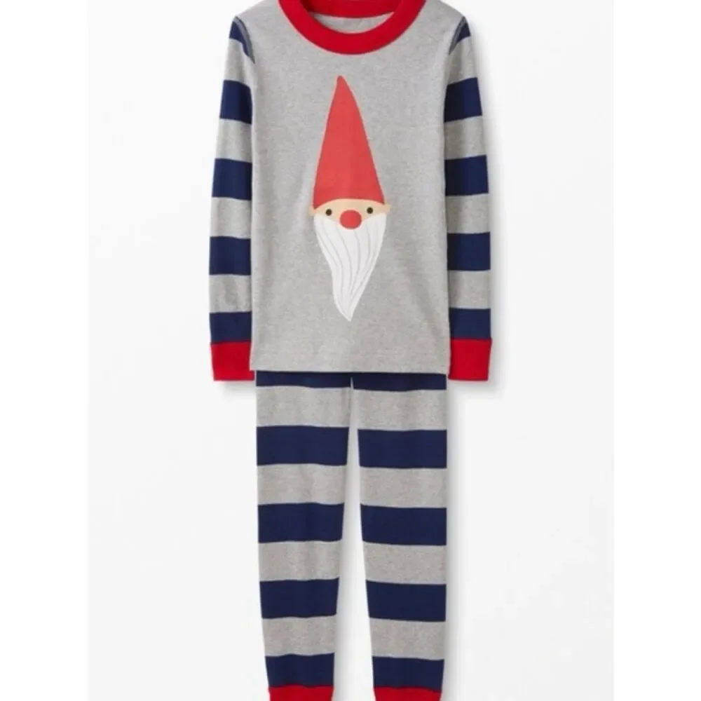 Hanna Andersson Scandinavian Gnome Striped Pajama Set Sz 130cm