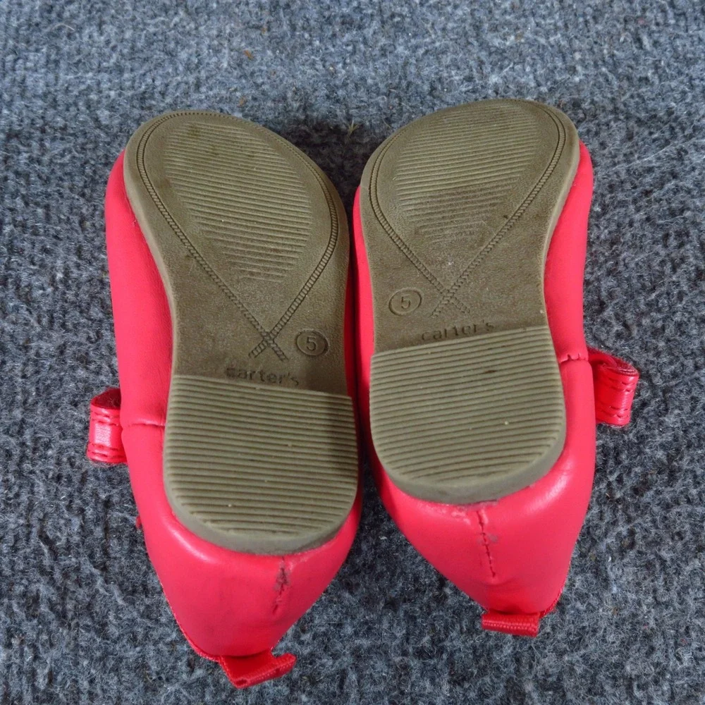 Carter's Alvina Toddler Mary Jane Shoes Size 5 Dress Party Red Glitter Heart