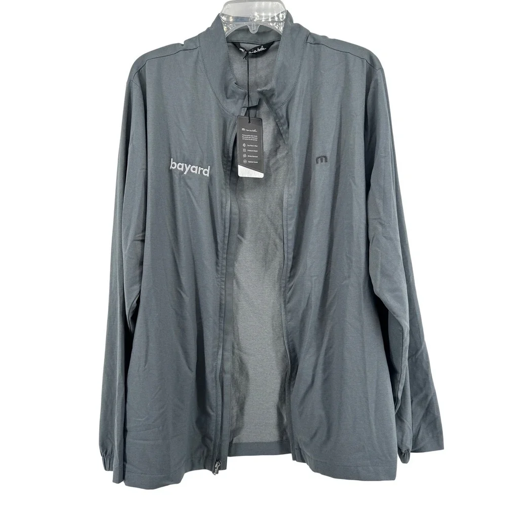 Travis Mathew Surfside Golf Full Zip Jacket Grey XL Wrinkle Resistant Preppy‎