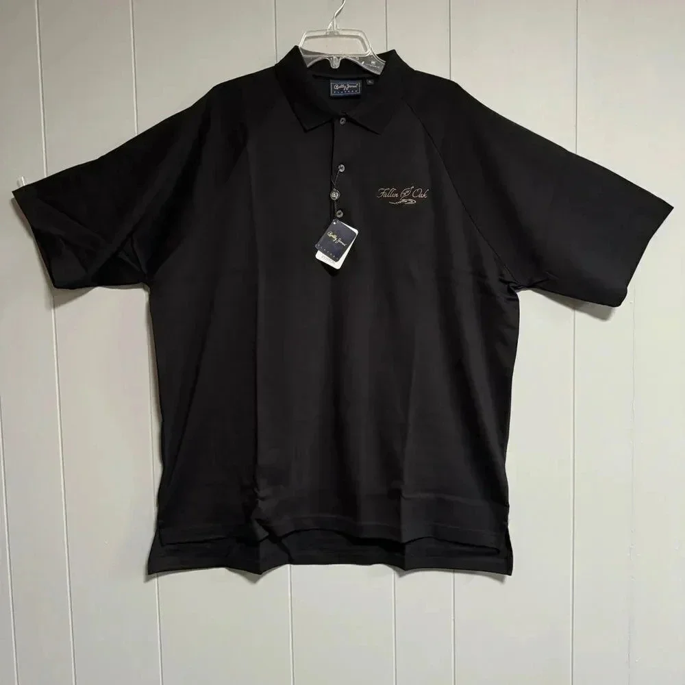 NWT BOBBY JONES Players 100% Peruvian Cotton Black Fallen Oak Golf Polo Size XL