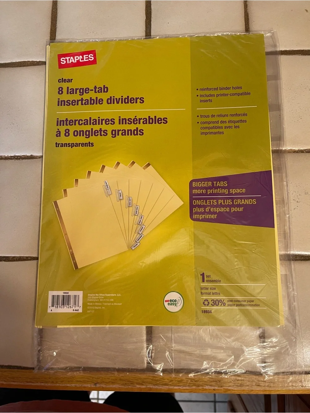 Avery clear insertable