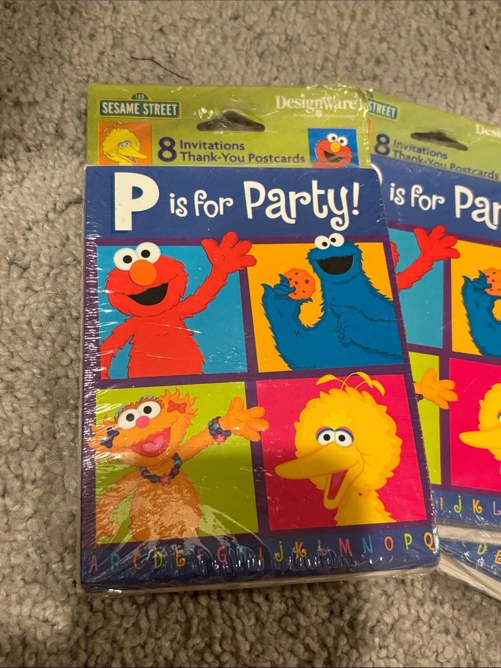 Vintage Sesame Street Birthday party invitations set of 6