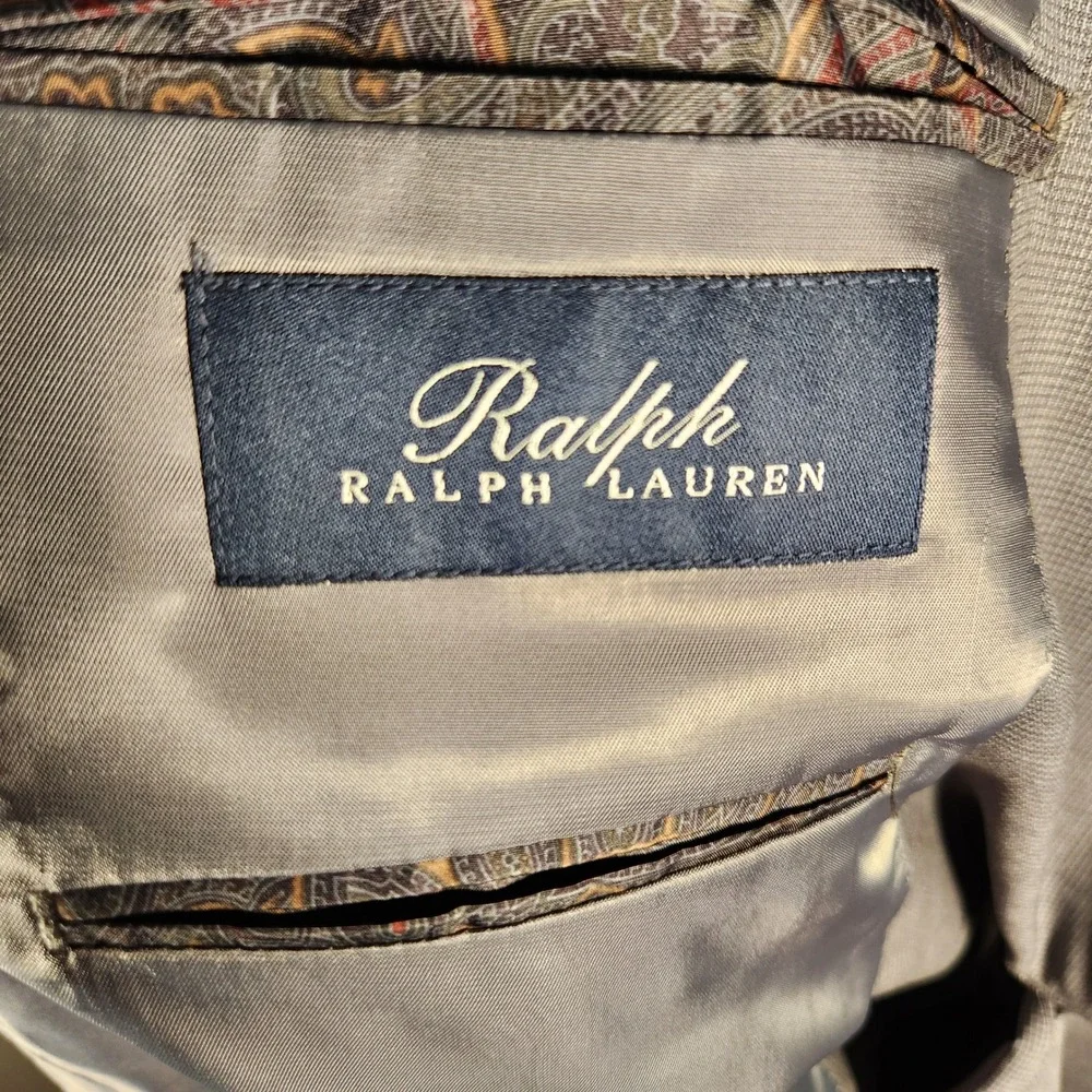 Ralph Lauren Suit Jacket Mens 58R Grey 100% Wool Natural Stretch Blazer