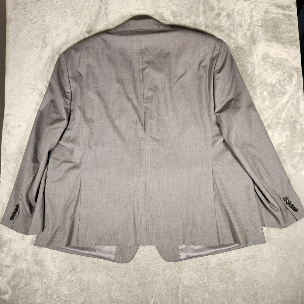 Ralph Lauren Suit Jacket Mens 58R Grey 100% Wool Natural Stretch Blazer