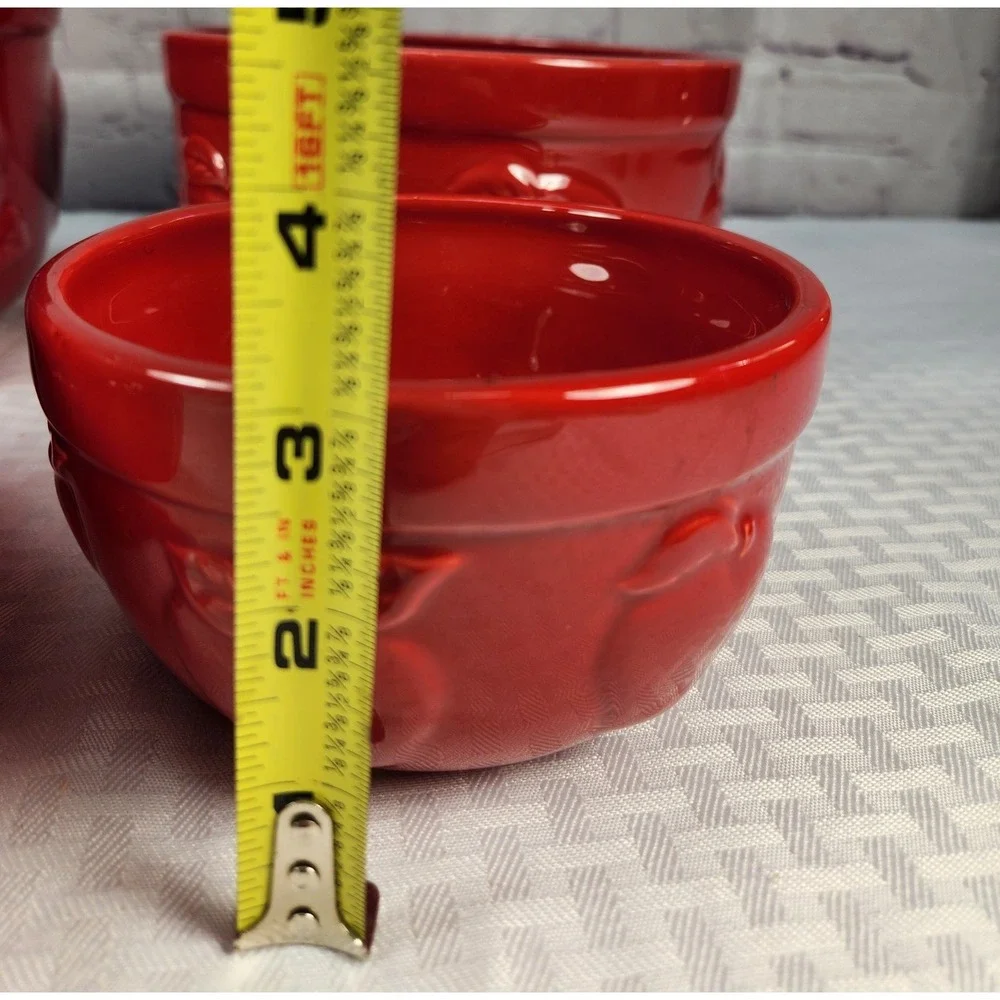 3 CRACKER BARREL Red Apple Nesting Bowls + Juicer Designed By Susan Winget