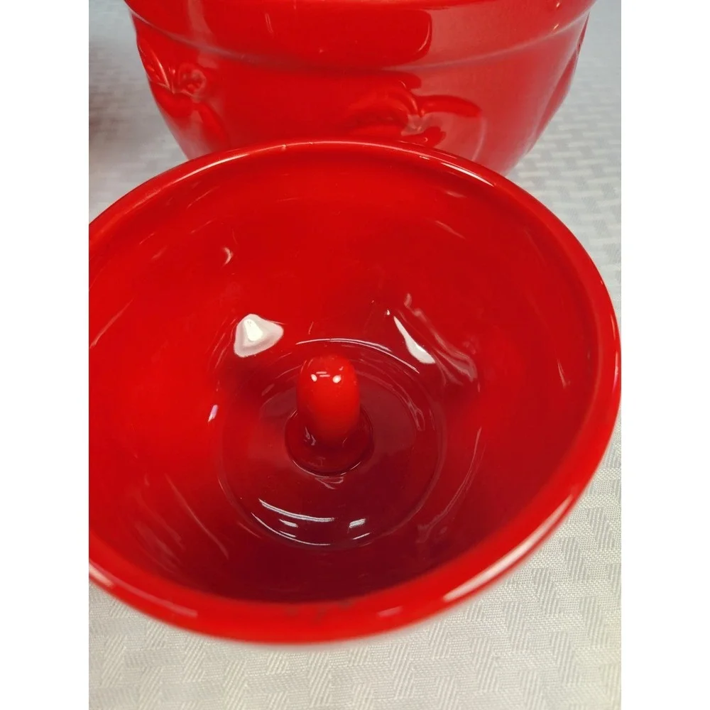 3 CRACKER BARREL Red Apple Nesting Bowls + Juicer Designed By Susan Winget