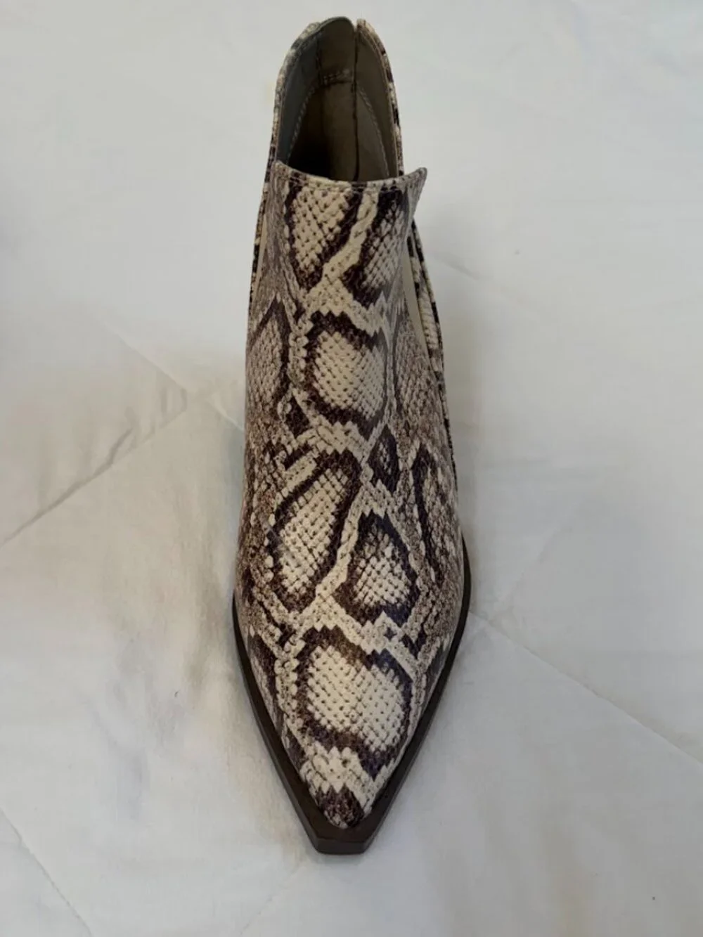 Dolce Vita Snake Print Western‎ Booties – Size 6.5 – Neutral Brown/Cream