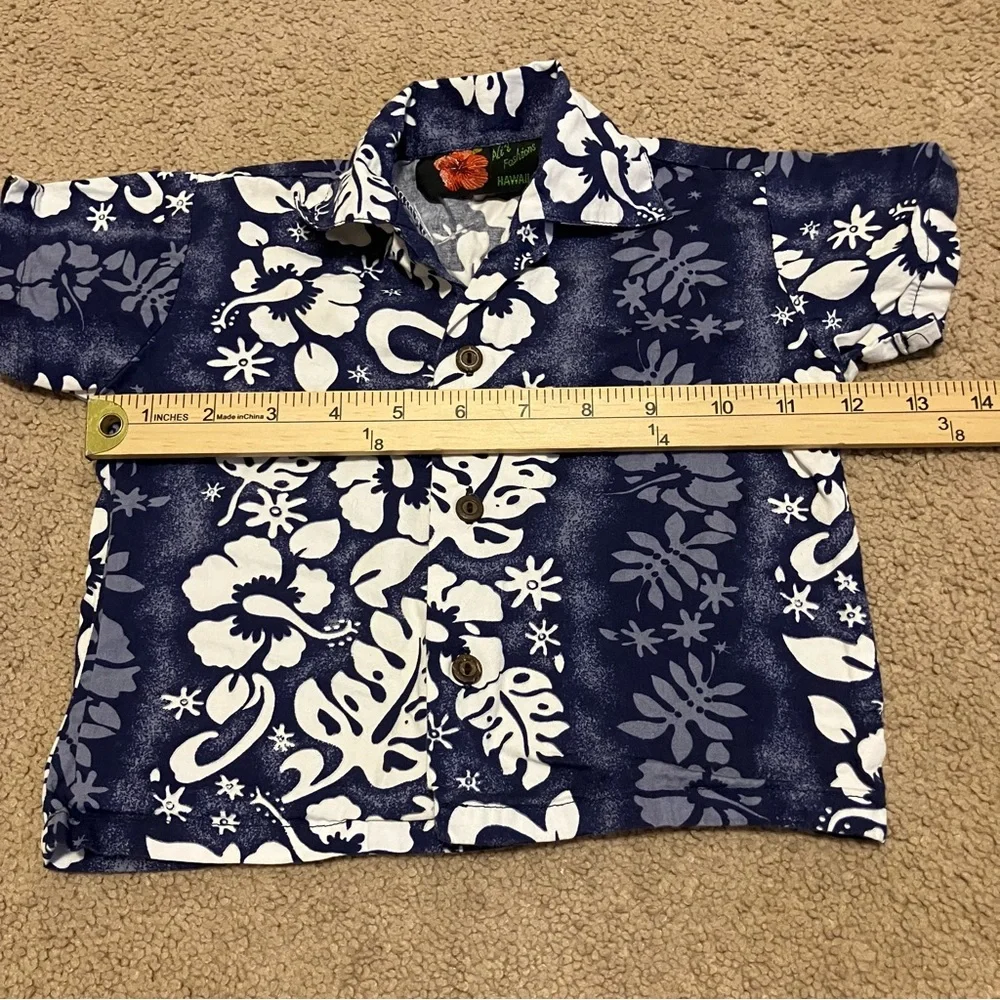 Ali'i‎ Fashions Hawaii Boys Blue Hawaiian Button Up Shirt & Short Set