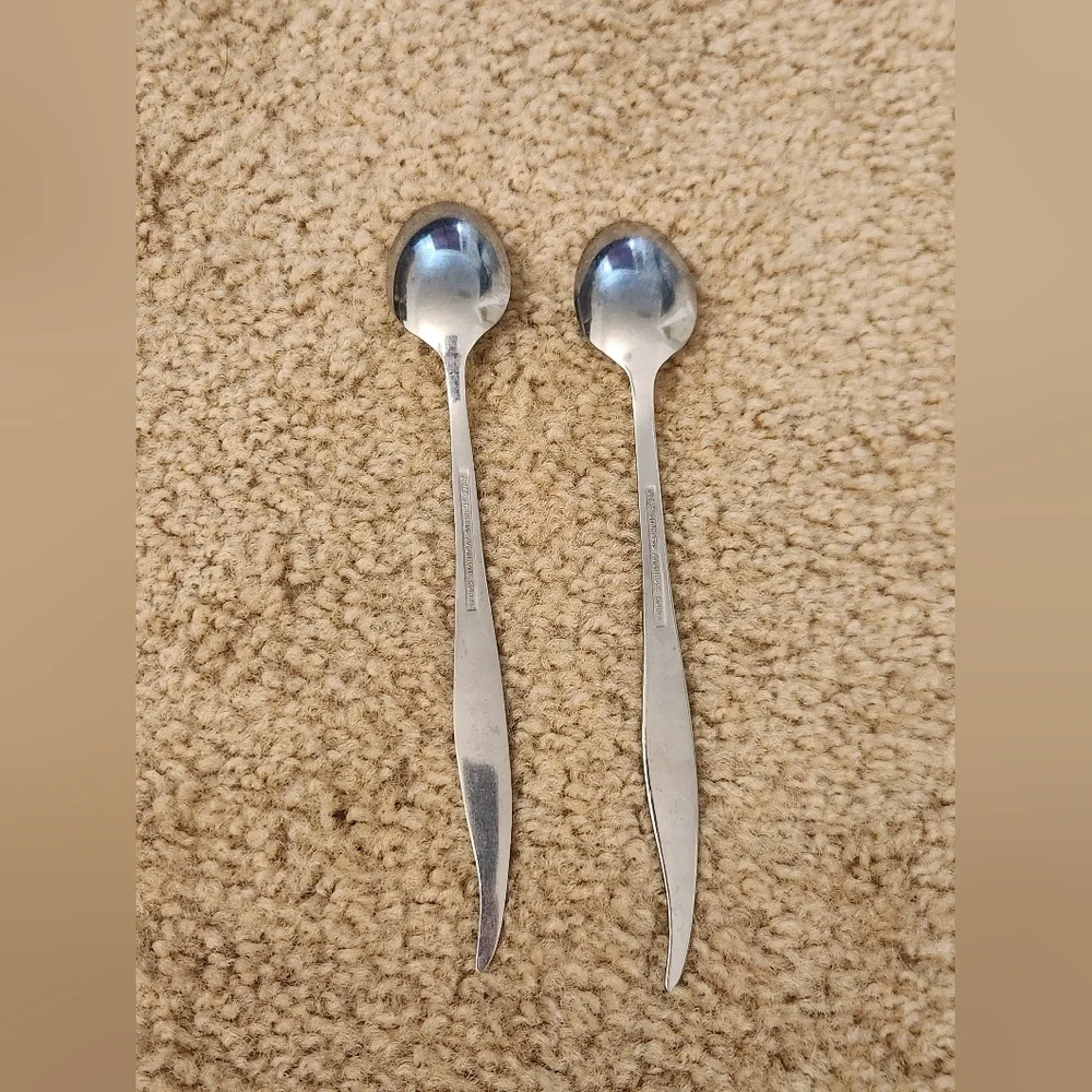 Set‎ Of 2 Stainless Steel Spoons Avonrose Korea #Y