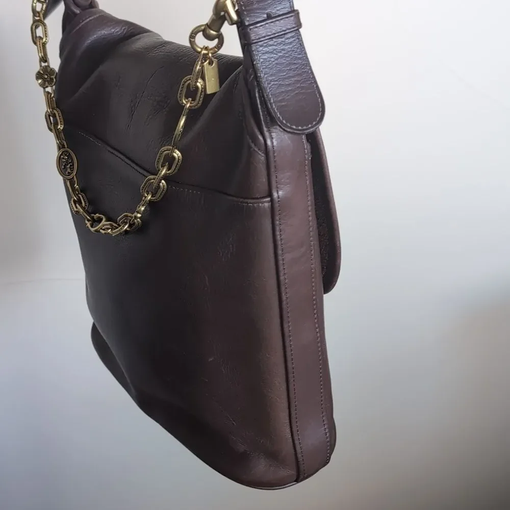 Coach leather mahogany front