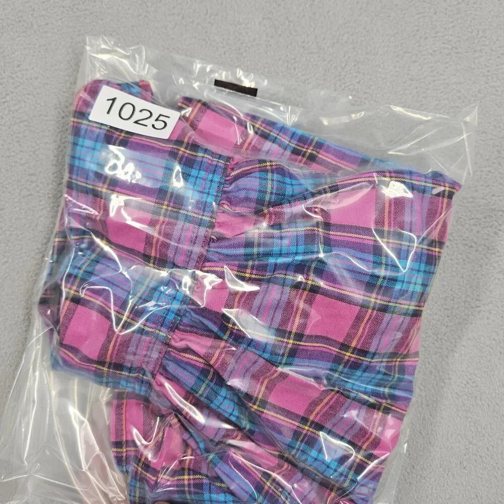 Vintage Oshkosh B’Gosh Dress Girls Size 4 Blue Pink Plaid USA Made 90s Summer
