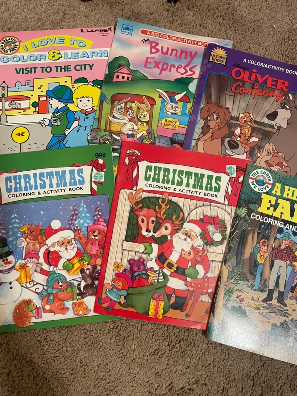 Six‎ Vintage Coloring Books