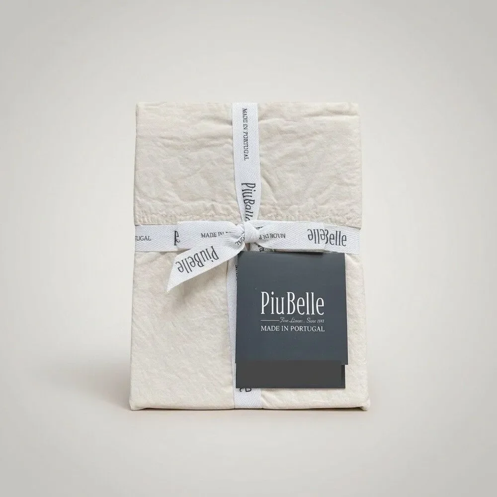 PiuBelle Portugal Set of 2 King Cream Pillowcases Cotton Percale Piu Belle New