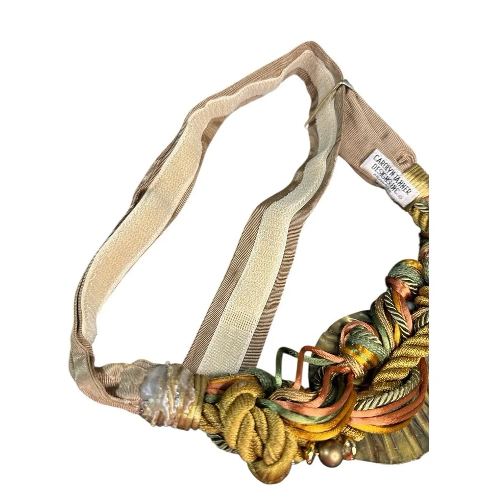 Vintage Carolyn Tanner Designs Atlanta GA Braided Rope‎ Belt Leaf Medallion Boho