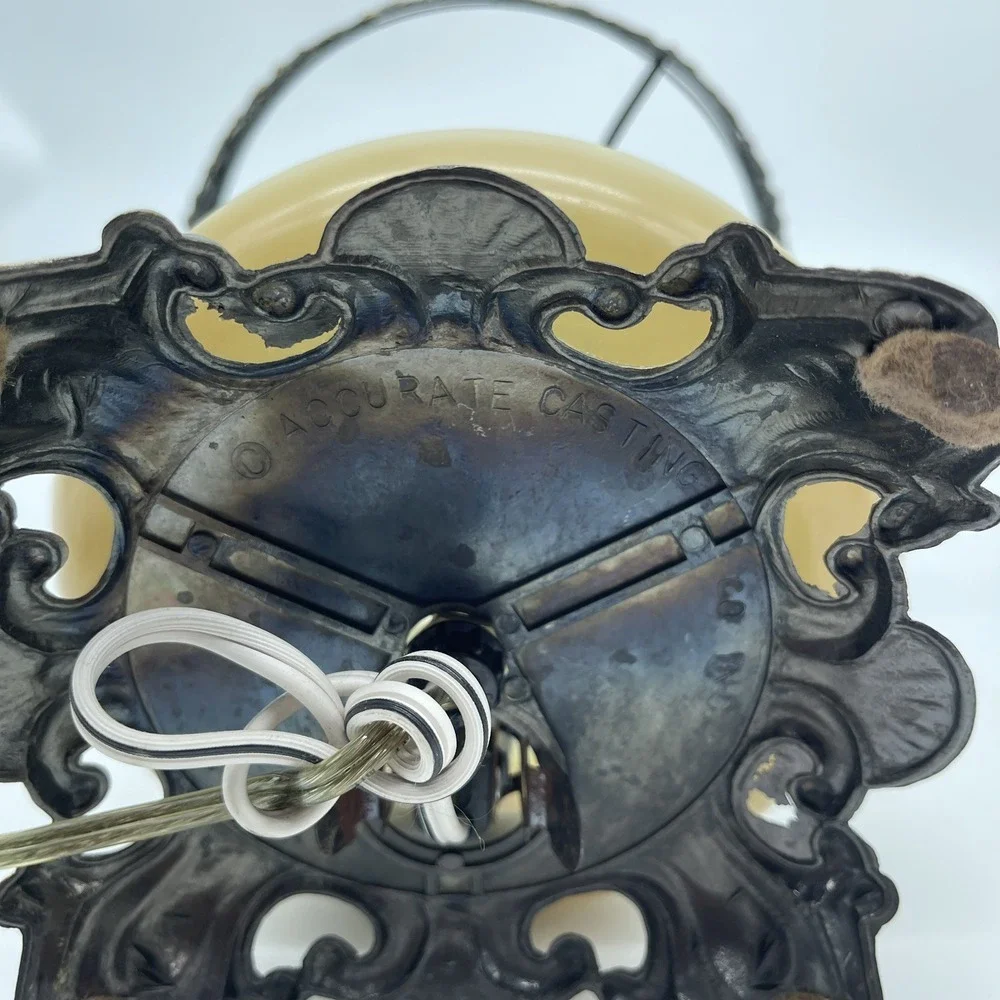 Vintage Electric Parlor Lamp  Hurricane Hand‎ Painted Globe Bottom Only