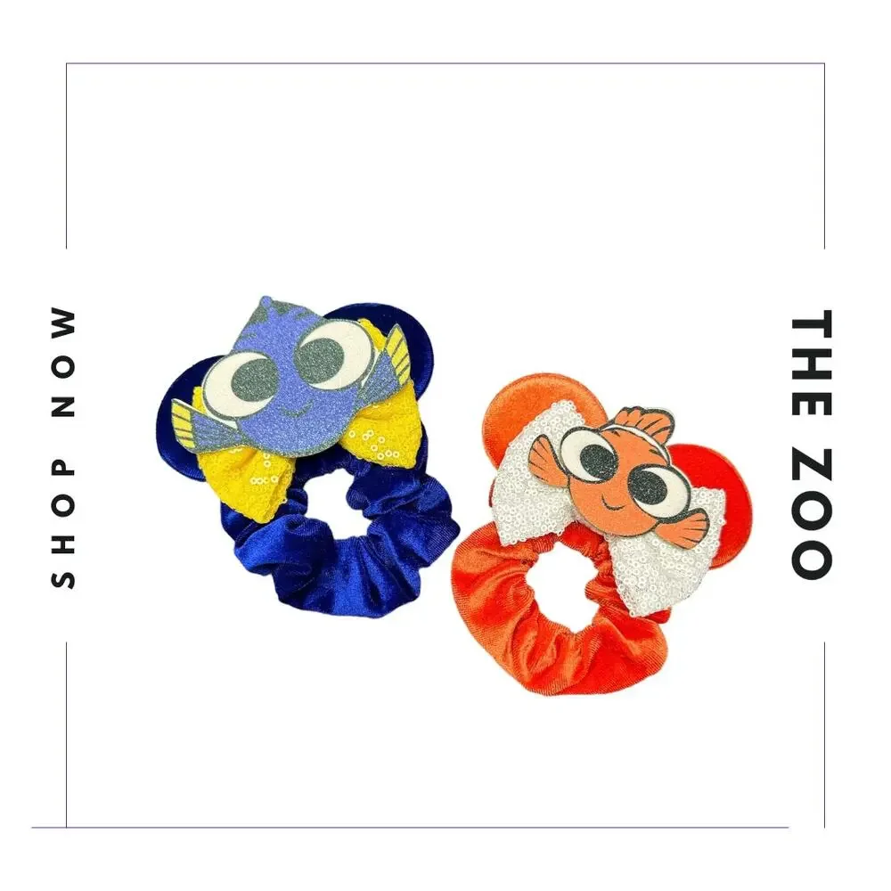 Scrunchie with Mouse Ears Nemo Dory‎