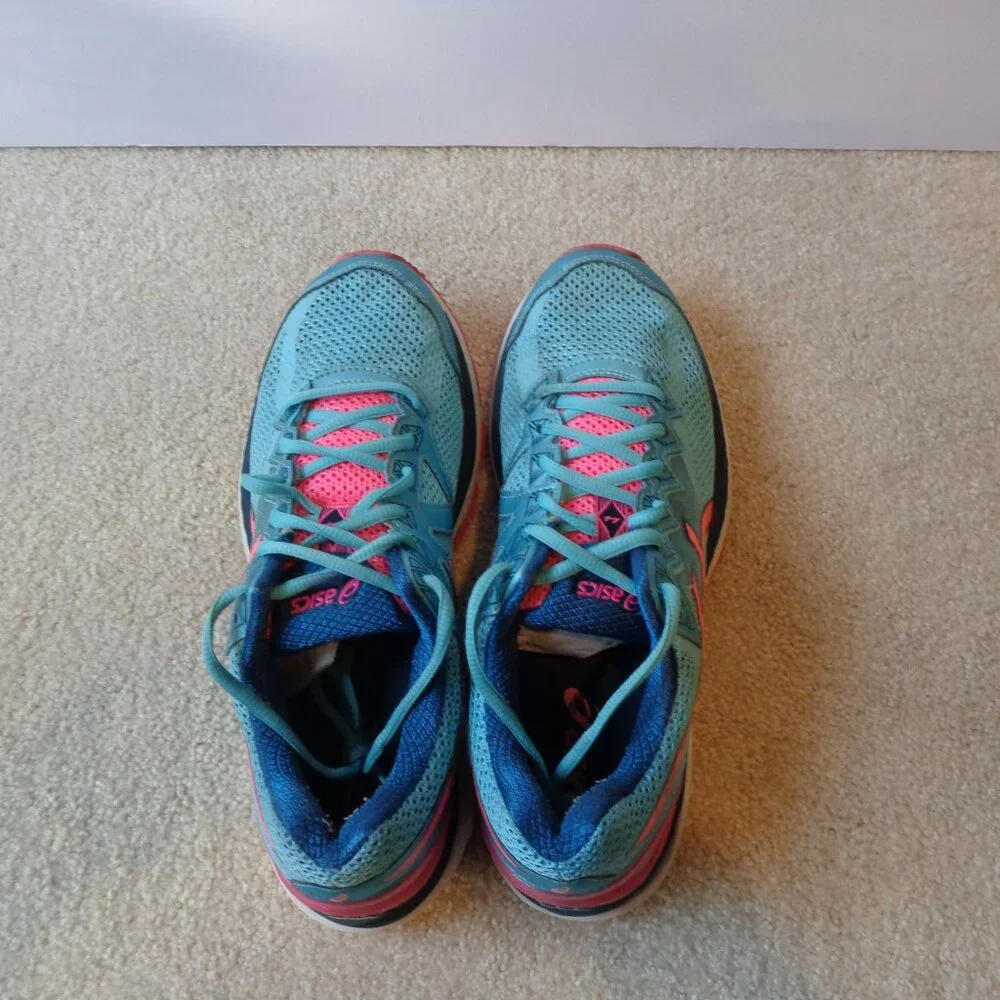 ASICS GT-2000 Women's‎ Running Shoes Colorful Turquoise & Pink T656N Size 9 EUC