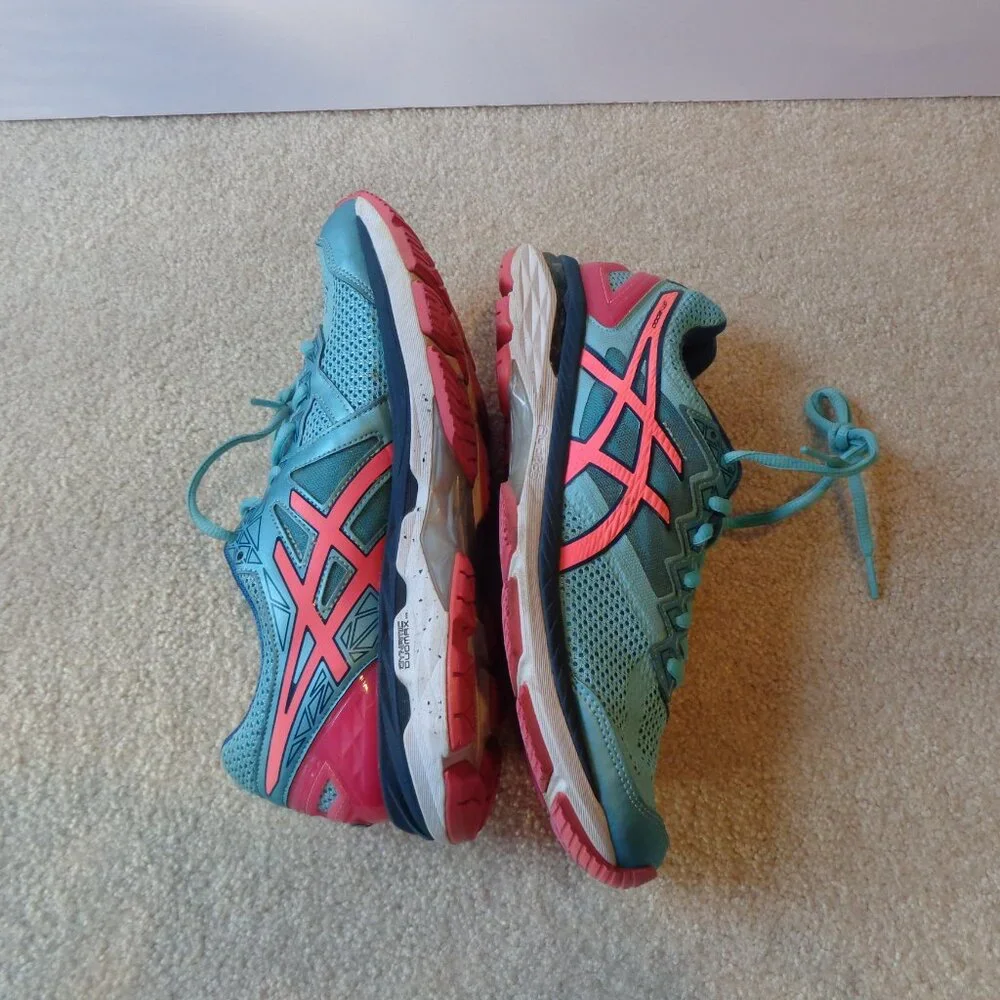 ASICS GT-2000 Women's‎ Running Shoes Colorful Turquoise & Pink T656N Size 9 EUC
