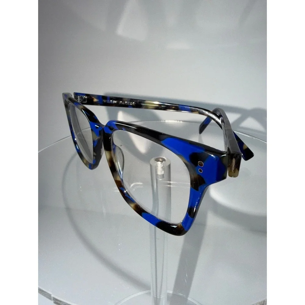 Warby Parker Leland Eyeglass Blue Tortoise  Shell Square Frames Only