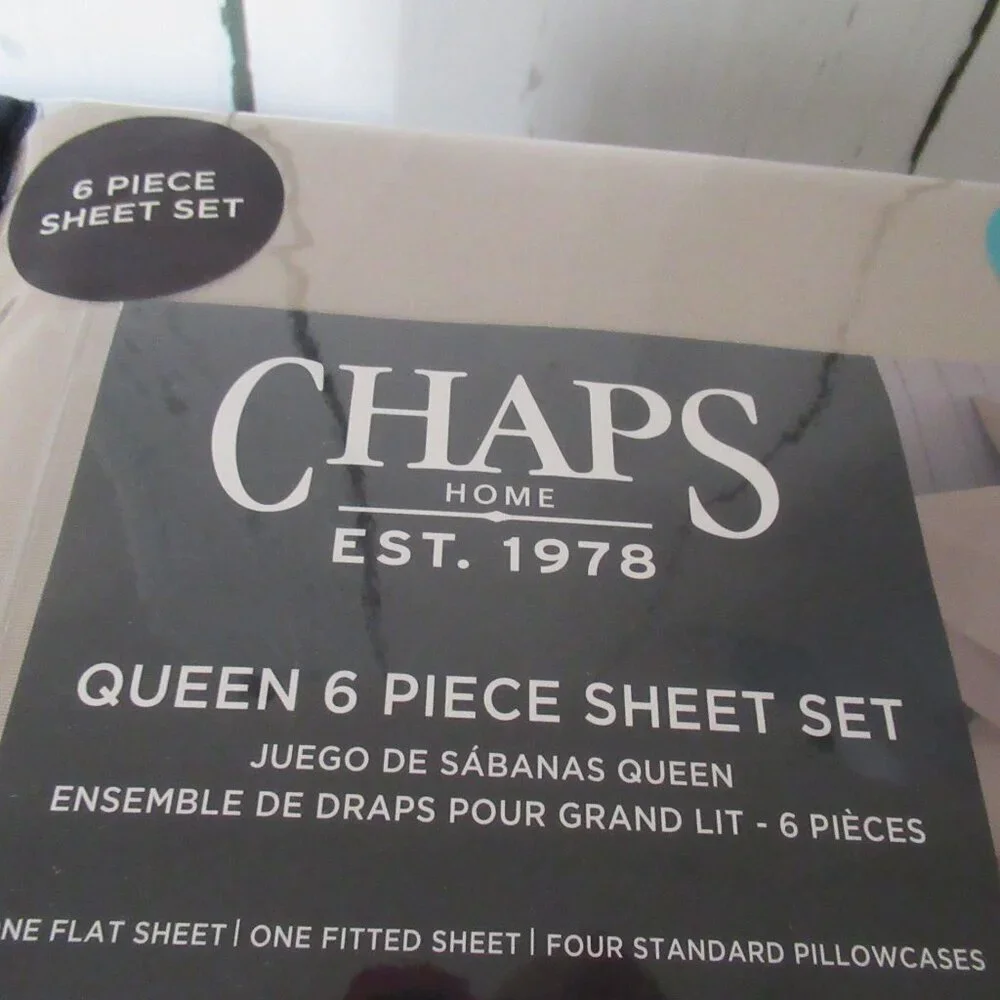 Chaps Sheets Queen Size Beige Tan Wrinkle Resistant Ultra Soft 6‎ Piece Set