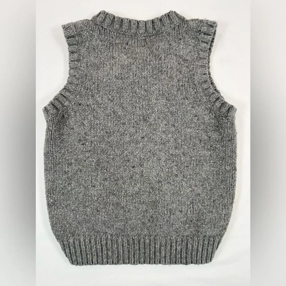 VINTAGE OSHKOSH B’GOSH Gray Cable Knit Sweater Vest Kids Size 7 Preppy Coastal