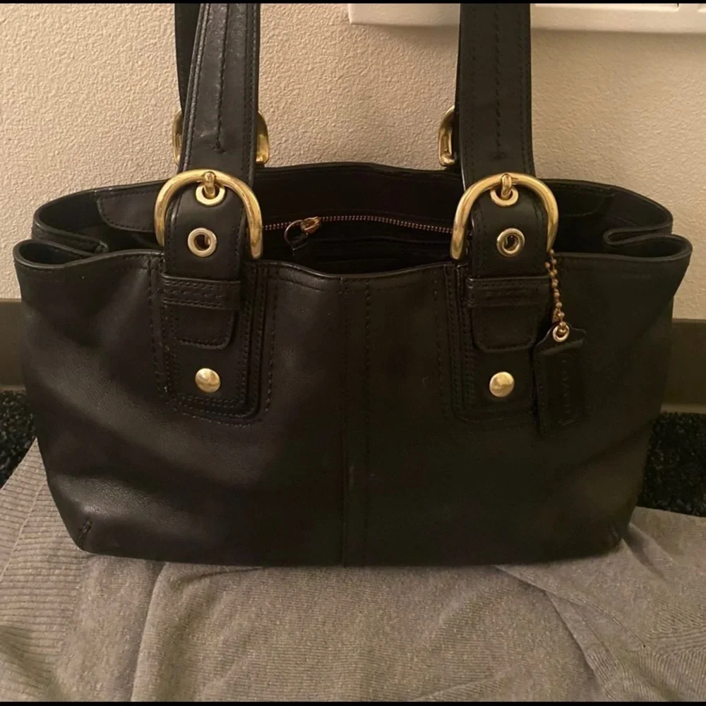 Coach black leather