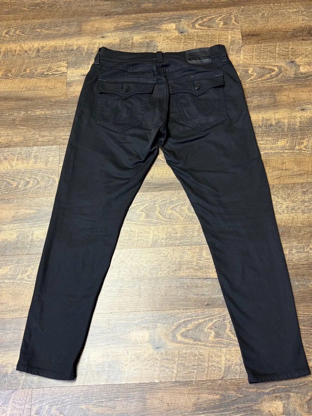 True Religion Geno Relaxed Slim Black Denim Jeans Men's Size 36x32