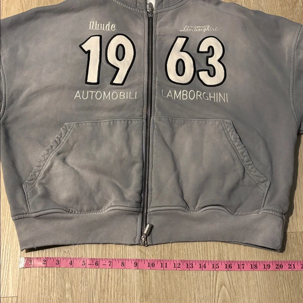 Rhude x Lamborghini Collab 1963 Zip Hoodie Unisex Limited Edition Mens L