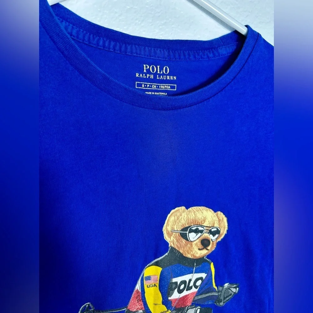Polo Ralph Lauren Men's size small Blue Ski Bear Long Sleeve Shirt Vintage Rare