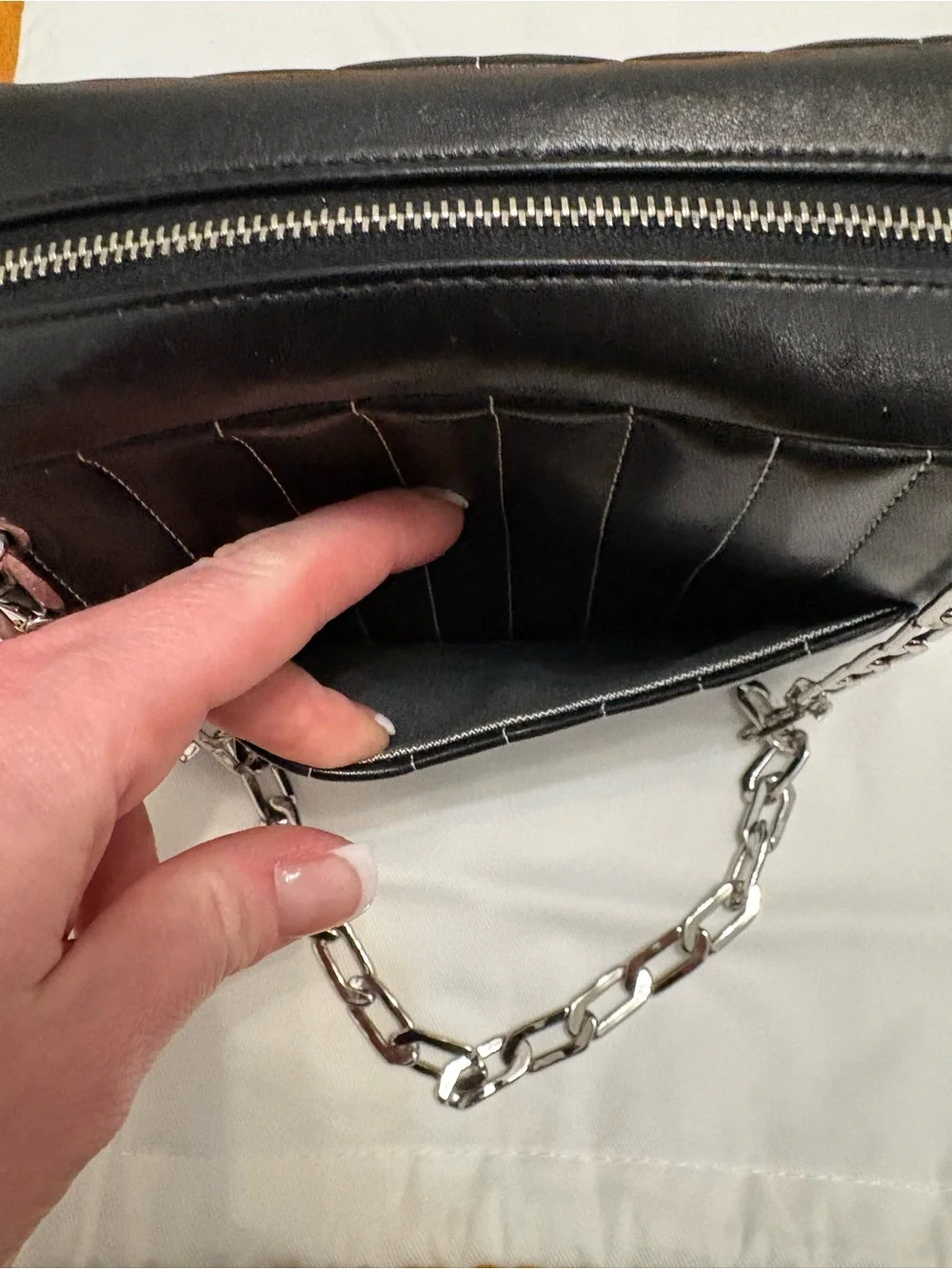 💟Chanel Mademoiselle Vertical Quilted Camera Bag- Black w/ Silver hardware💟