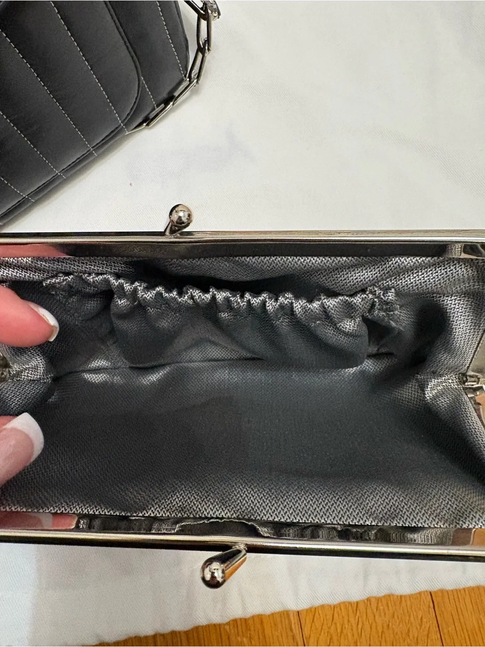 💟Chanel Mademoiselle Vertical Quilted Camera Bag- Black w/ Silver hardware💟
