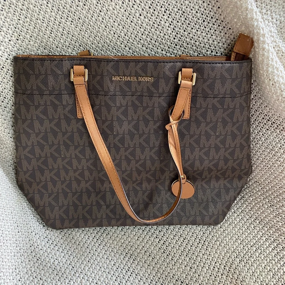 Michael Kors Morgan‎ Signature Medium Brown Tote Bag Handbag