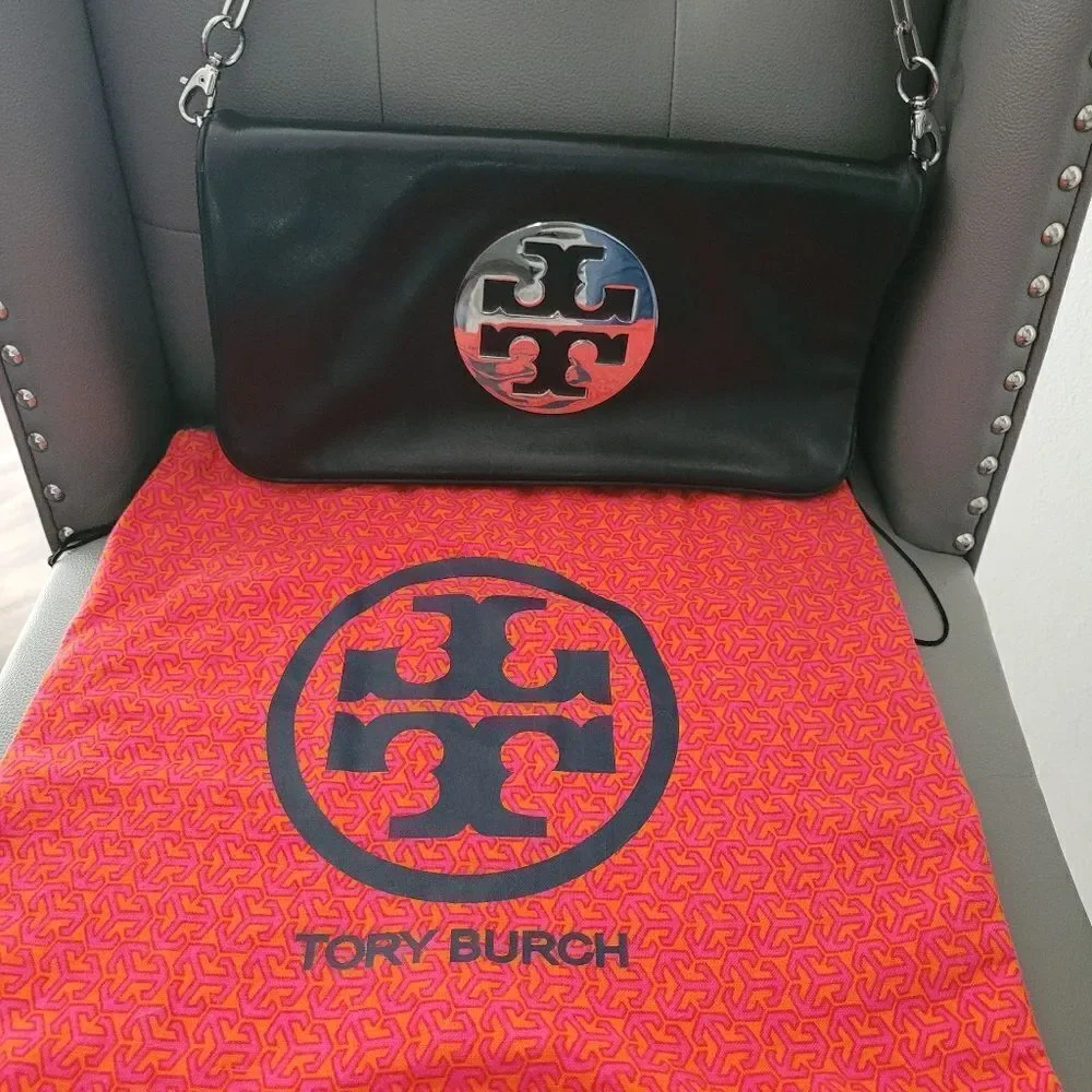 Tory Burch Reva Black Shoulder/Clutch Bag