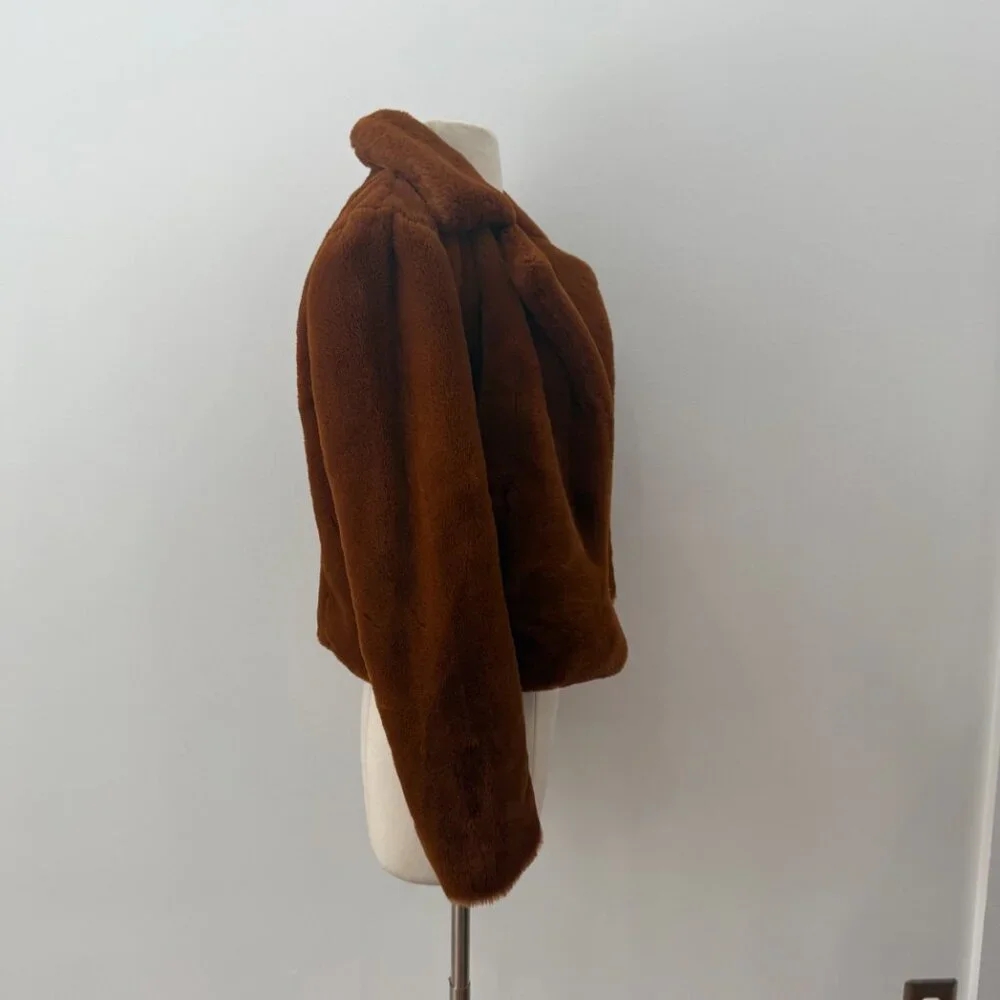 Blank NYC Silent Faux Fur Coat NWOT Nutmeg Size XS