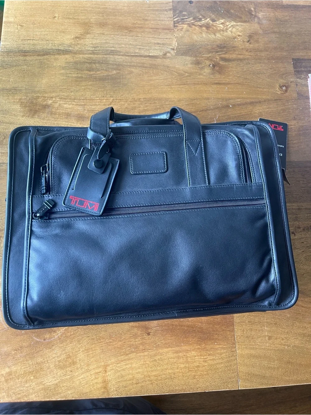 Tumi Black Leather Laptop Deluxe Expandable Brief (Brand New with Tags still on)