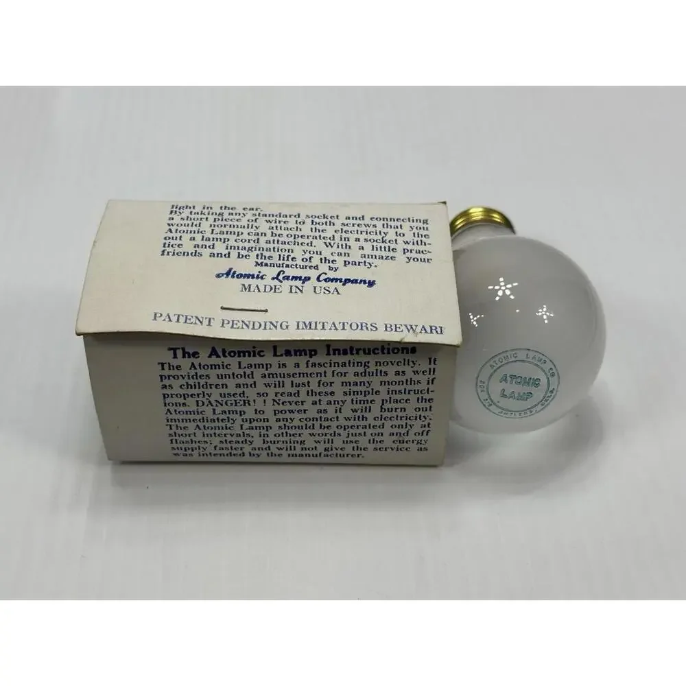 Vintage Atomic Lamp Company Made In USA Magic Light Bulb MCM Lights‎ In Hand