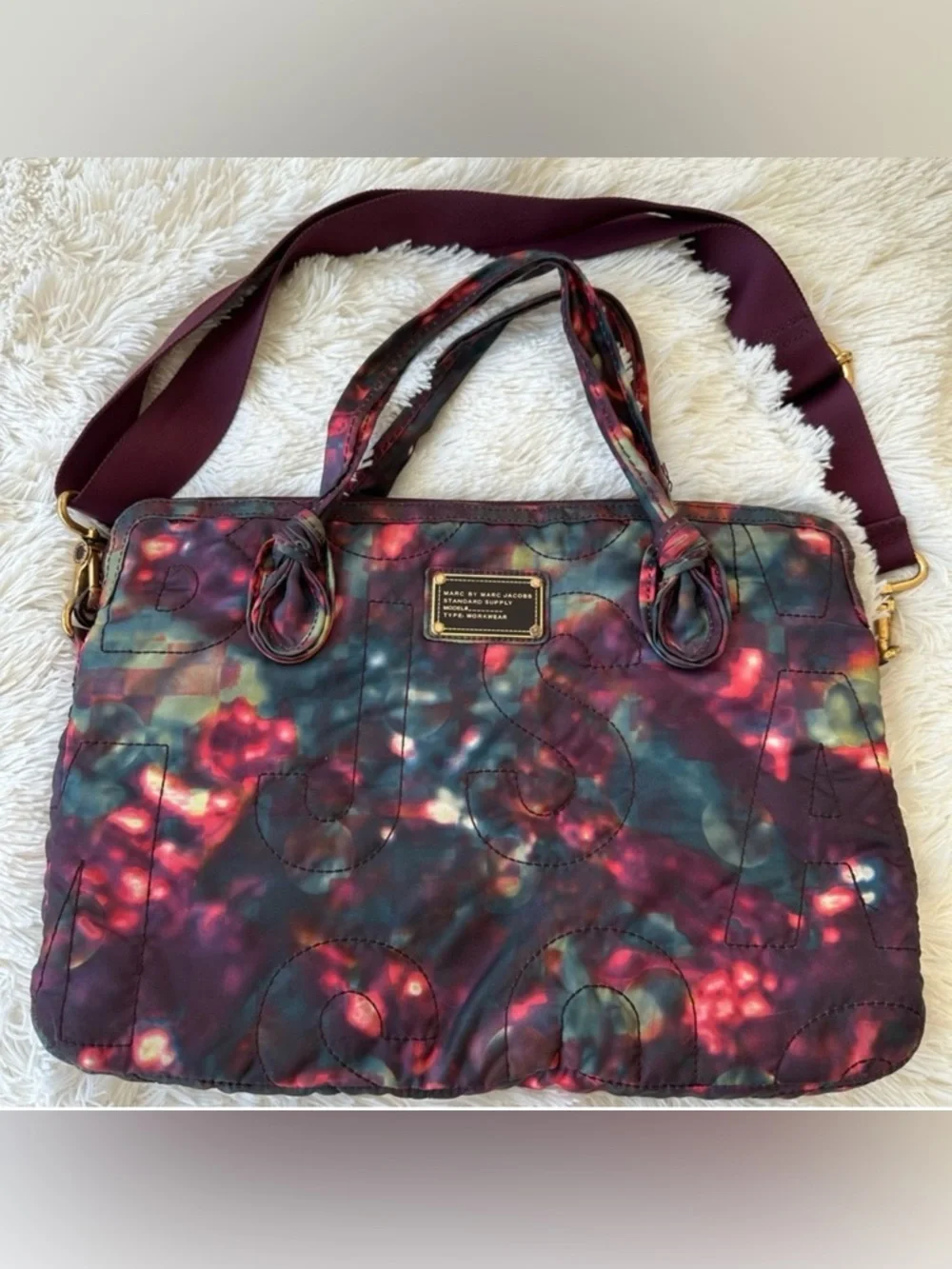 Marc Jacobs Workwear Quilted Nylon Laptop Bag