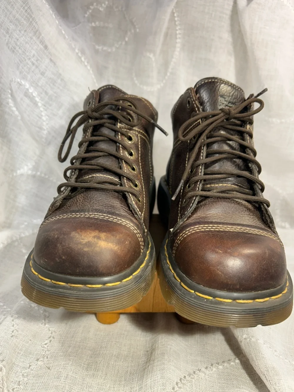 Dr Martens leather lace up ankle boots