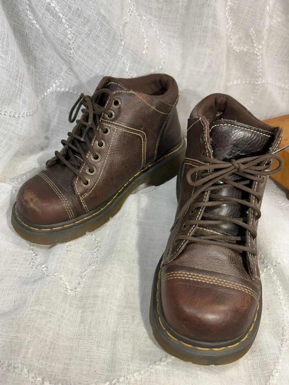 Dr Martens leather lace up ankle boots