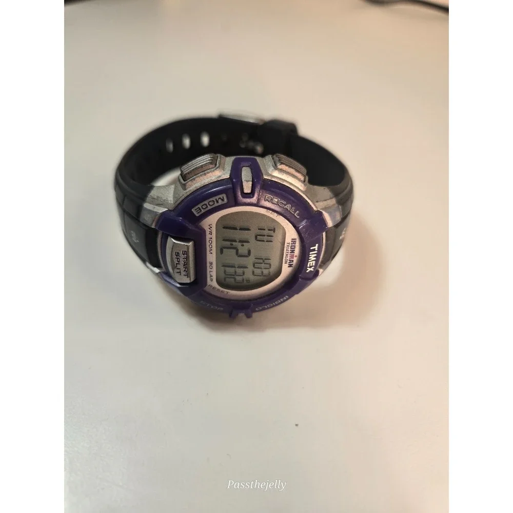 Timex Watch Mens Ironman Triathlon Digital 100M Alarm Chrono Purple